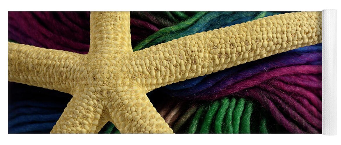 Ocean Yoga Mat featuring the photograph Starfish on Yarn by Angie Tirado