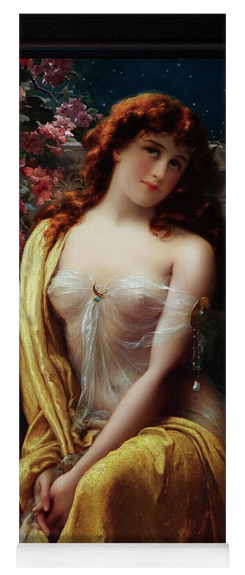 Starlight Yoga Mat featuring the painting Starlight by Emile Vernon Classical Fine Art Old Masters Reproduction by Rolando Burbon
