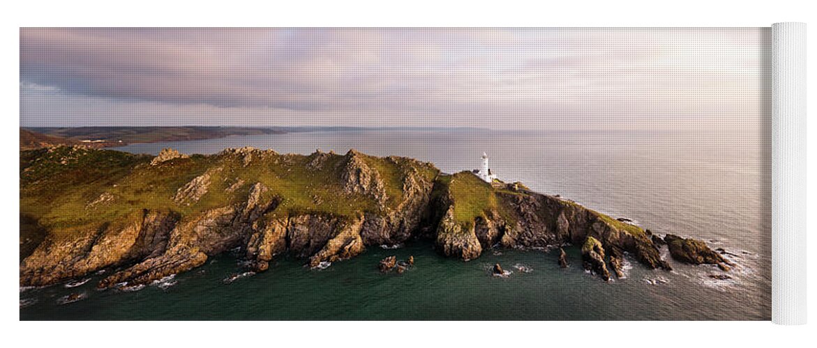 Ocean Yoga Mat featuring the photograph Start Point Lighthouse Sunrise Devon Coast by Sonny Ryse