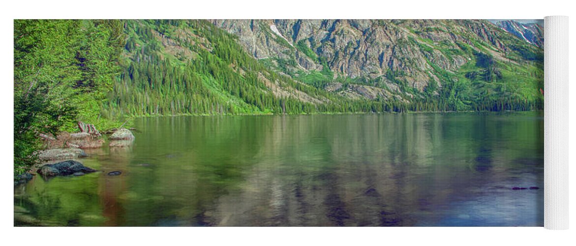 Wyoming Yoga Mat featuring the photograph Starting the Day at Jenny Lake by Marcy Wielfaert