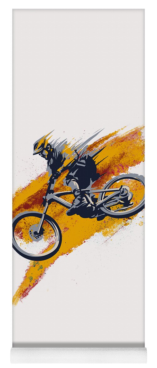Mountain Bike Art Yoga Mat featuring the painting Stay Wild Mtb by Sassan Filsoof