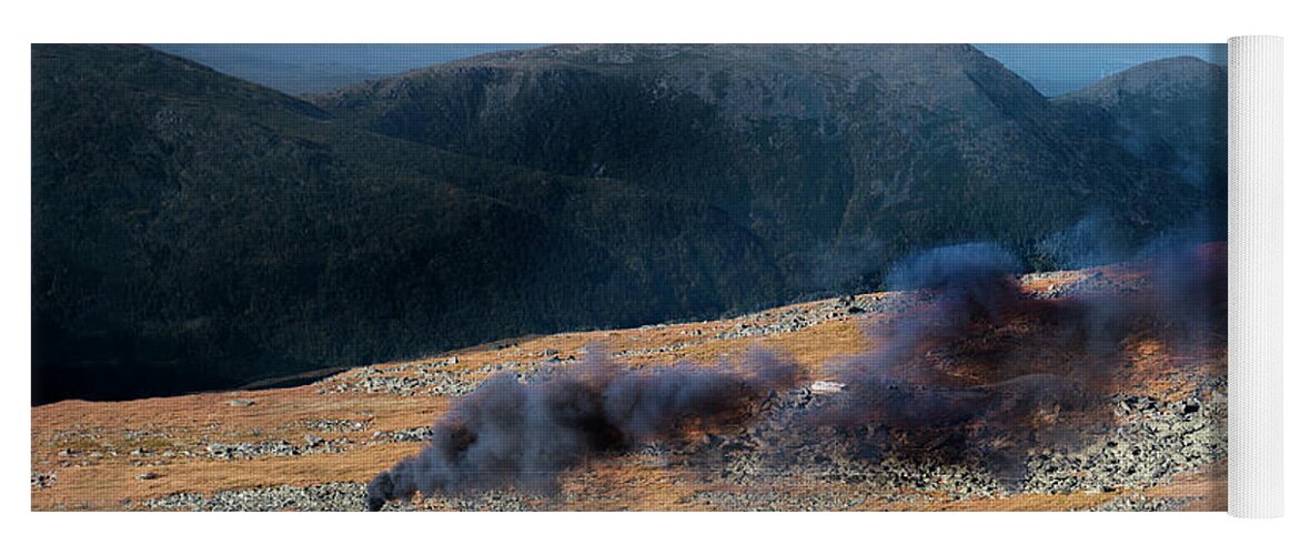 Steam Engine Yoga Mat featuring the photograph Steam in the Mountains by Regina Muscarella