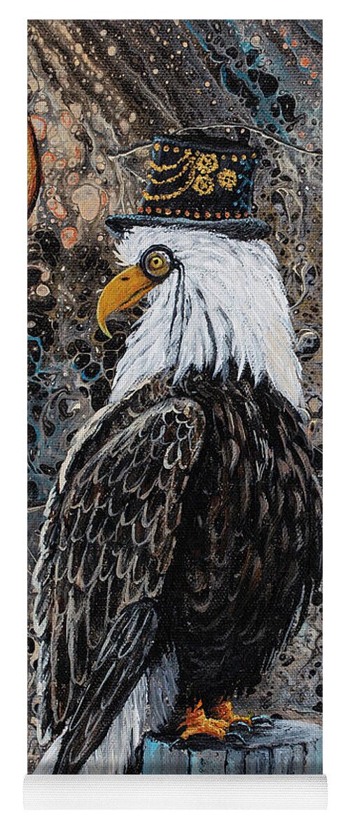 Steampunk Yoga Mat featuring the painting Steampunk Eagle by Darice Machel McGuire