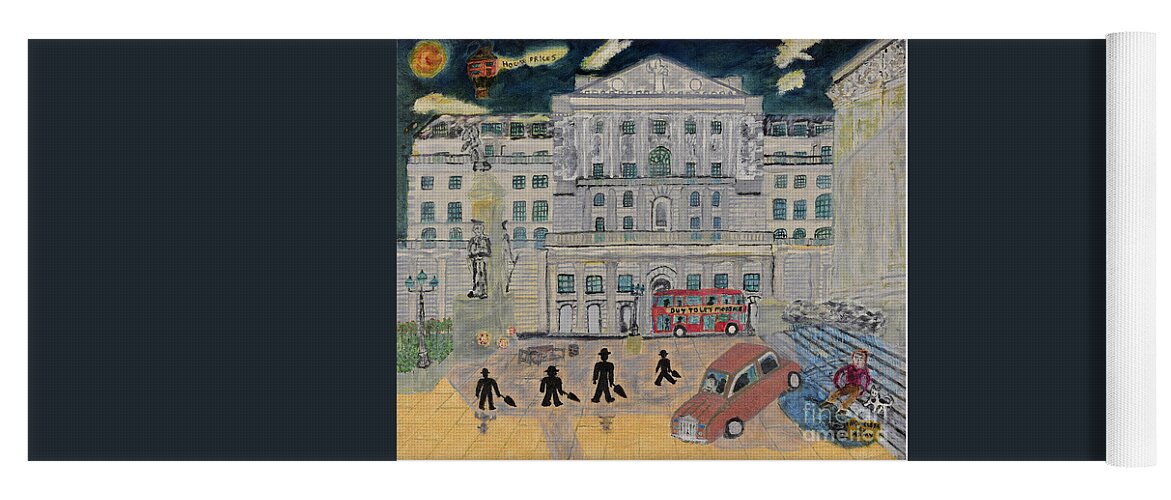 London Yoga Mat featuring the painting Sterling Disaster by David Westwood