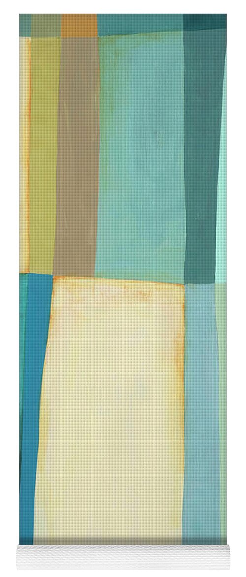 Abstract Art Yoga Mat featuring the painting Stitched Together #4 by Jane Davies