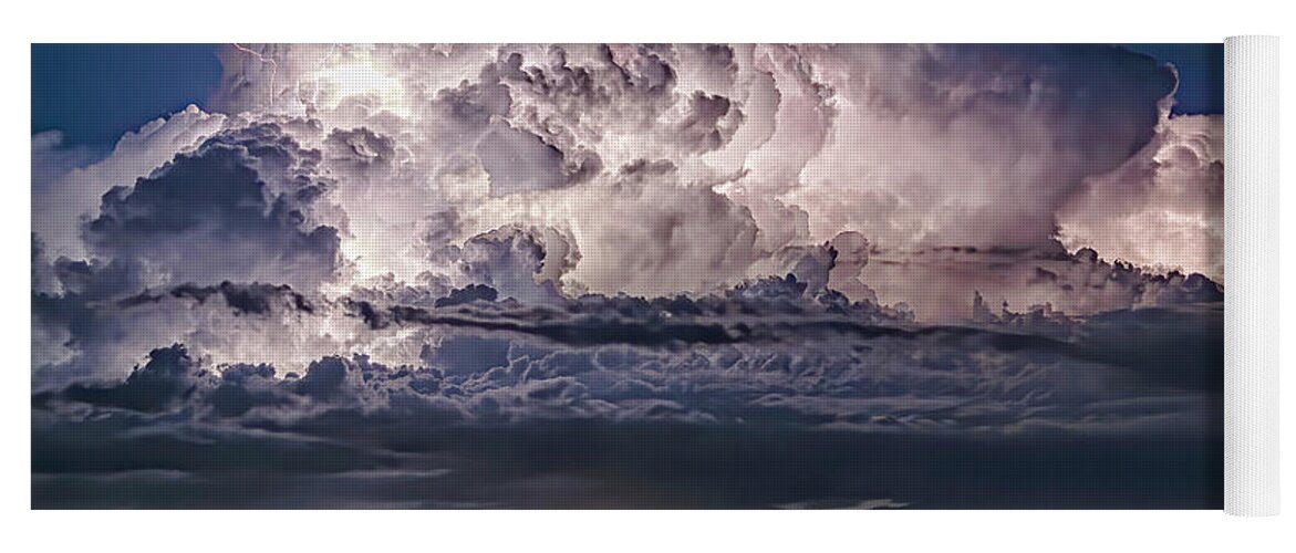 Lightning Yoga Mat featuring the photograph Storm Clouds by Jerry Connally