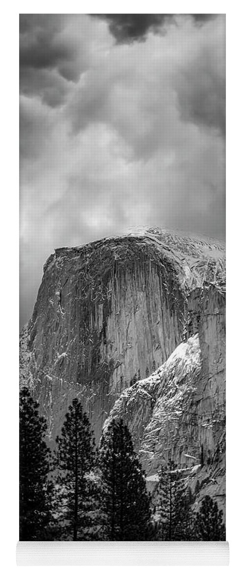Landscape Yoga Mat featuring the photograph Stormy Half Dome by Romeo Victor