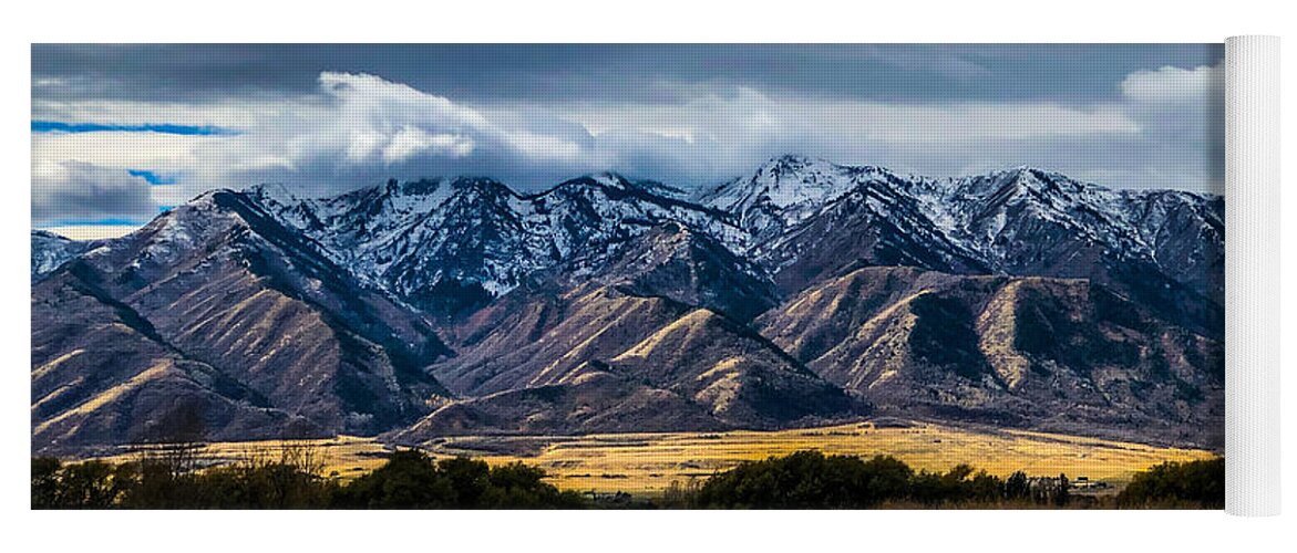 Wellsville Mountains Yoga Mat featuring the photograph Stormy Mountains by Kevin Schwalbe