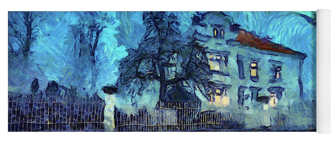 Stormy Night Yoga Mat featuring the painting Stormy night by George Rossidis
