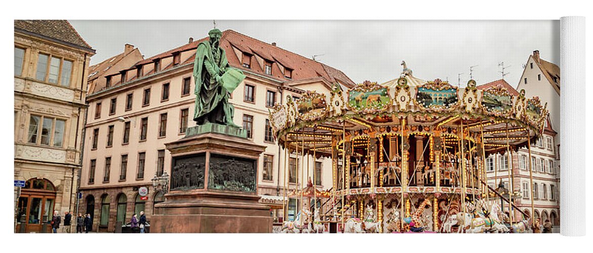 Alsace Yoga Mat featuring the photograph Strasbourg Carousel by Cindy Robinson