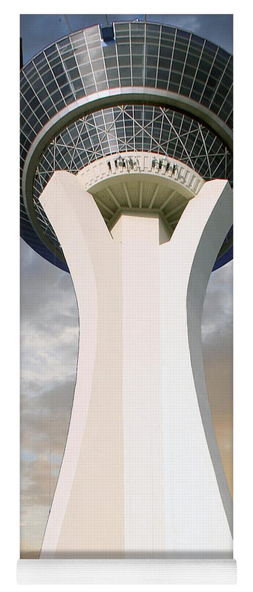 Strat Yoga Mat featuring the photograph Strat Skytower Vegas by Chris Smith