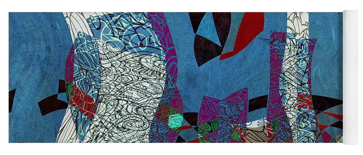 Abstract Yoga Mat featuring the digital art Strattoria-01c6073b by Variance Collections