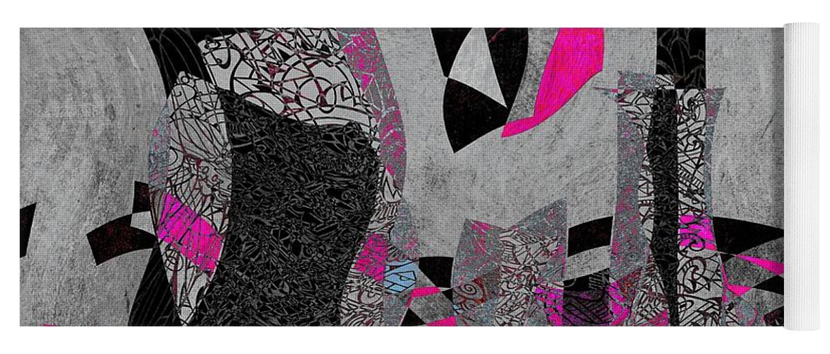 Abstract Yoga Mat featuring the digital art Strattoria-01c63b by Variance Collections