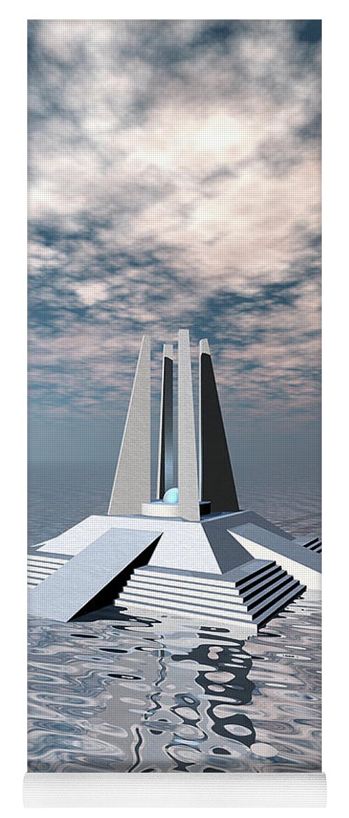 Atlantis Yoga Mat featuring the digital art Structural Tower of Atlantis by Phil Perkins