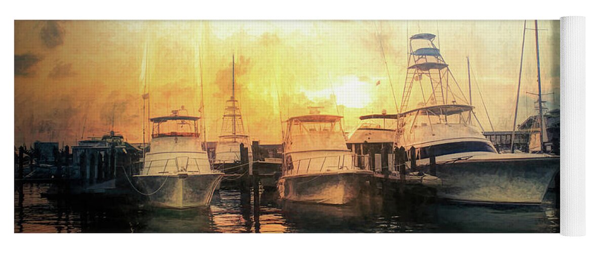 Boats Yoga Mat featuring the photograph Sultry Harbor by Jason Fink