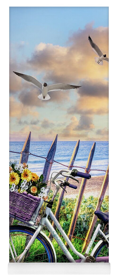 Birds Yoga Mat featuring the photograph Summer Bicycle at Sunset II by Debra and Dave Vanderlaan