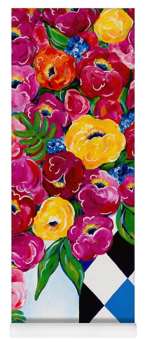 Flower Bouquet Yoga Mat featuring the painting Summer Blooms by Beth Ann Scott