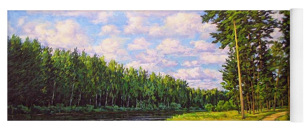 Summer Landscape Yoga Mat featuring the painting Summer landscape 4 by Kastsov