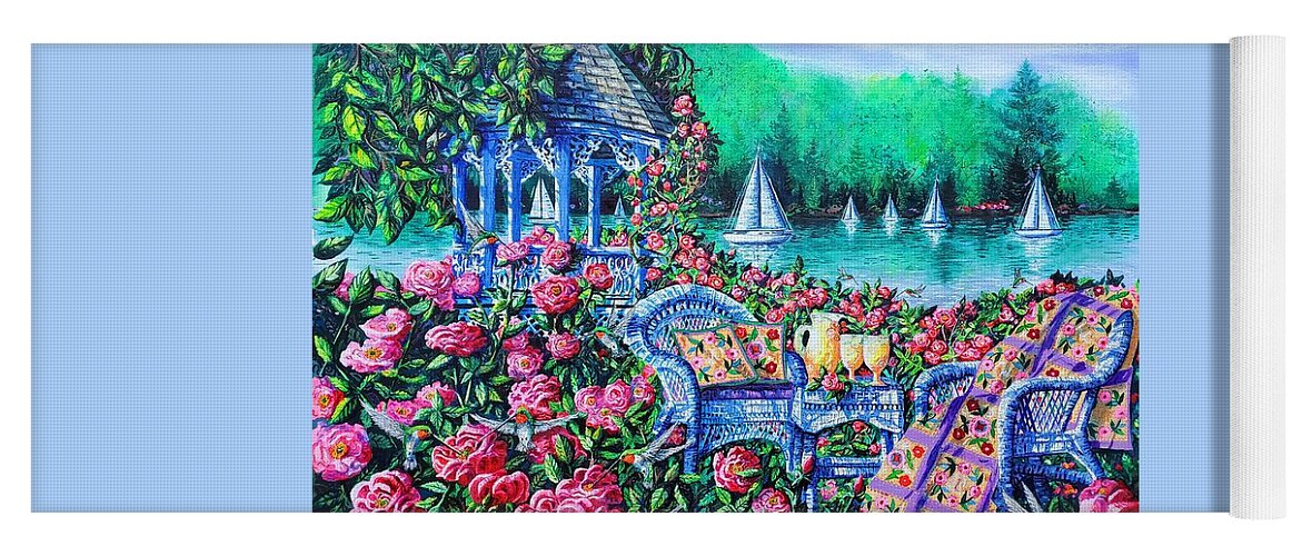 Roses Yoga Mat featuring the painting Summer Lemonade by Diane Phalen
