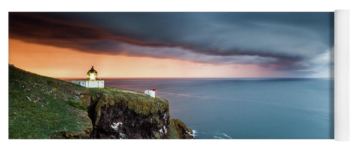 Summer Storm Yoga Mat featuring the photograph Summer Storm - St Abbs Head Lighthouse, Scotland by Anita Nicholson