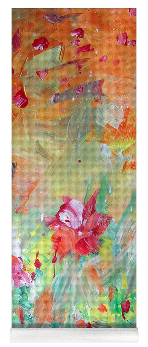 Flowers Yoga Mat featuring the painting Summer Vibes 01 by Miki De Goodaboom