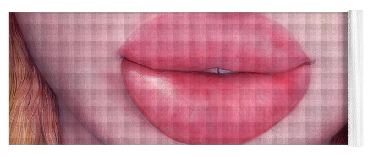 Lips Yoga Mat featuring the painting Summer's Lips by James W Johnson