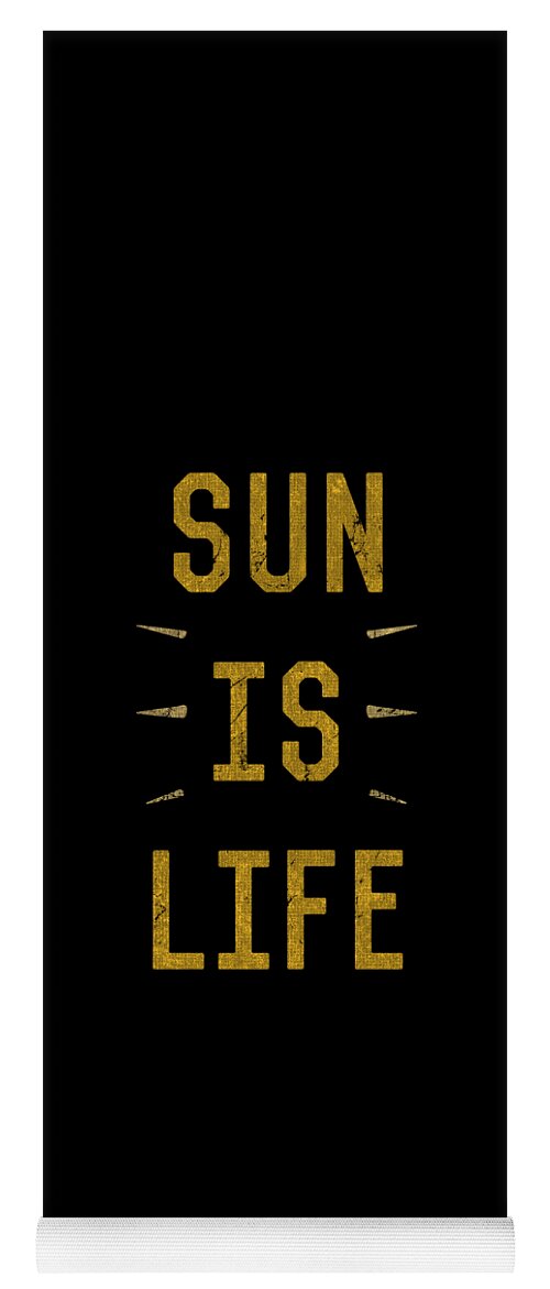Funny Yoga Mat featuring the digital art Sun Is Life Beach by Flippin Sweet Gear