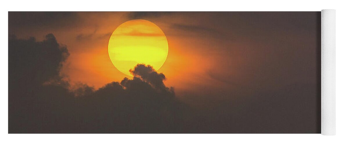 Clouds Yoga Mat featuring the photograph Sun popping into clouds by Andrew Lalchan