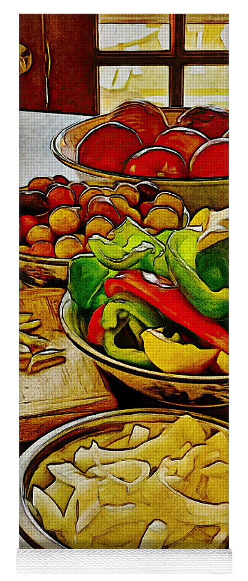 ’still Life’ Yoga Mat featuring the photograph Sunday Repast by Carol Whaley Addassi
