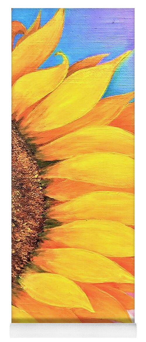 Sunflower Oil Painting Home Décor Wall Art Wall Décor Flowers Yellow Flowers Canvas Painting On Canvas Yoga Mat featuring the painting Sunflower by Tanya Harr