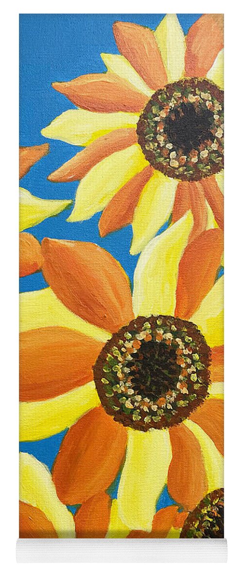 Sunflower Yoga Mat featuring the painting Sunflowers Five by Christina Wedberg