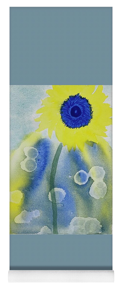 Sunflowers For Ukraine Yoga Mat featuring the painting Sunflowers for Ukraine #75 by Cindy Bale Tanner