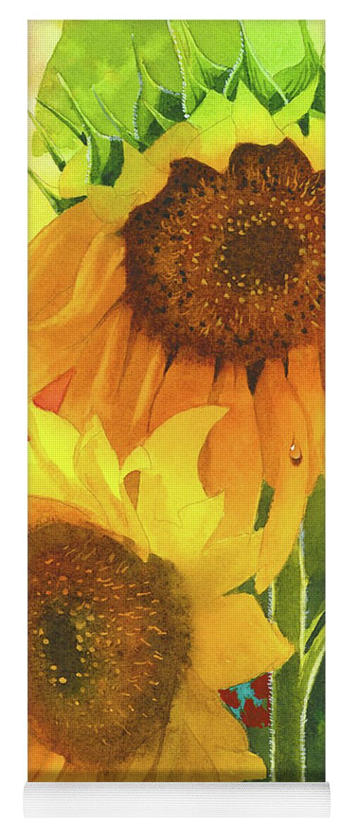 Sunflowers Yoga Mat featuring the painting Sunflowers for Ukraine by Espero Art