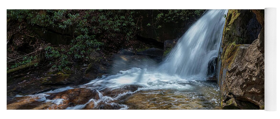 2021 Yoga Mat featuring the photograph Sunlit Falls by David R Robinson