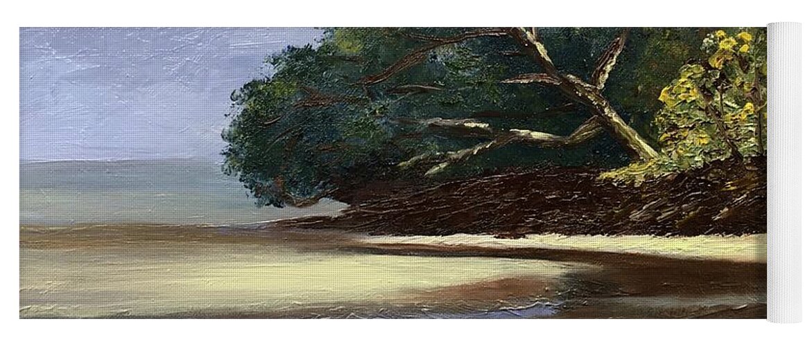 Landscape Yoga Mat featuring the painting Sunny Cove by Barbara Magor