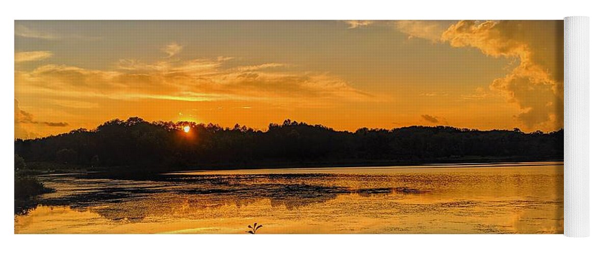  Yoga Mat featuring the photograph Sunny Lake Park Sunset by Brad Nellis