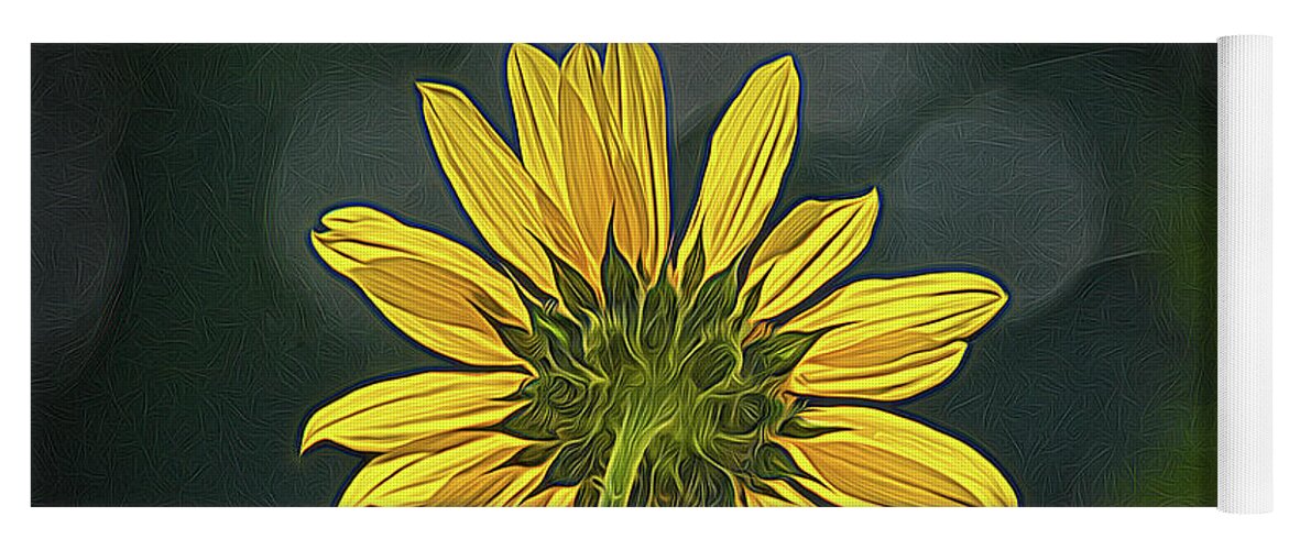 Bloom Yoga Mat featuring the photograph Sunny Sunflower Following the Sun With Enhancements by Debra Martz