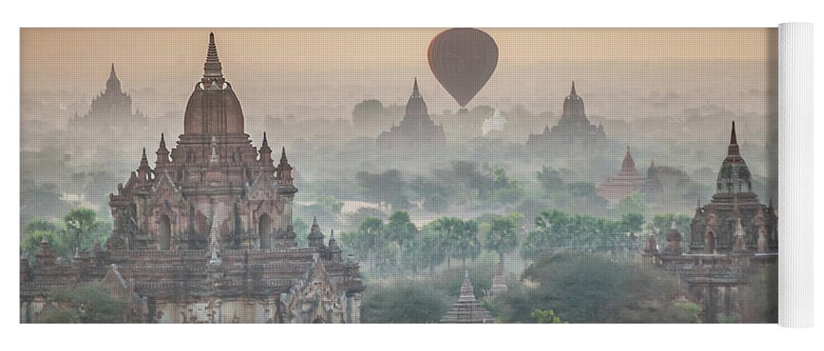 Sunrise Yoga Mat featuring the photograph Sunrise at Bagan by Arj Munoz