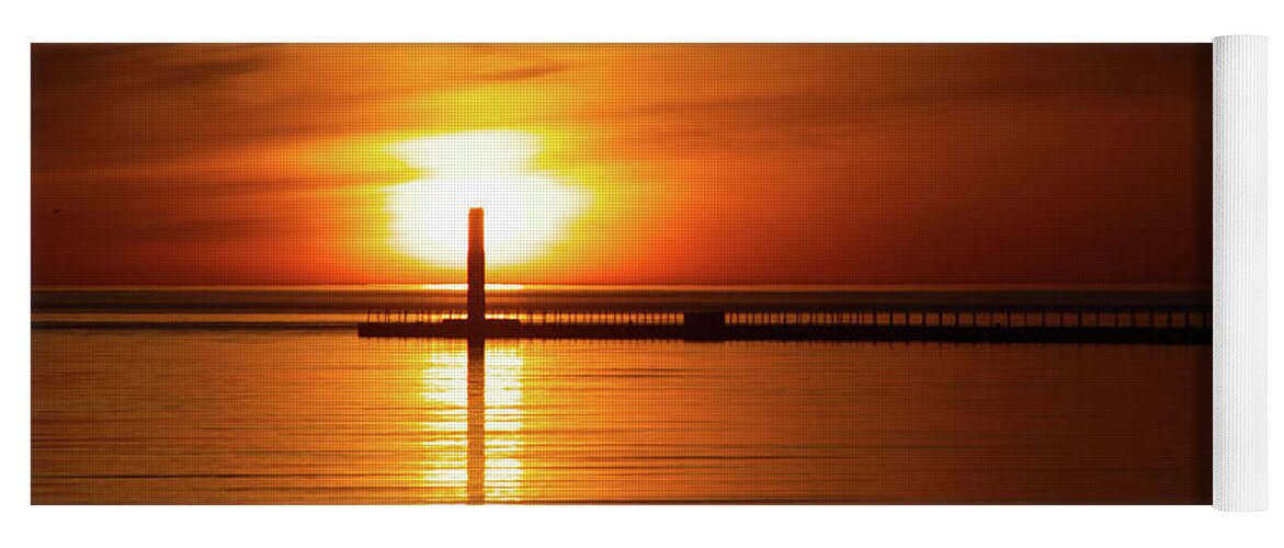 Sunrise Yoga Mat featuring the photograph Sunrise at Charlotte Pier by Flinn Hackett