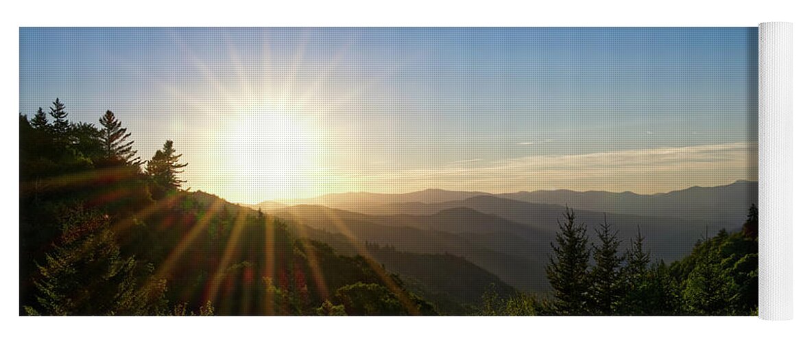 Tennessee Yoga Mat featuring the photograph Sunrise At Luftee Overlook 3 by Phil Perkins
