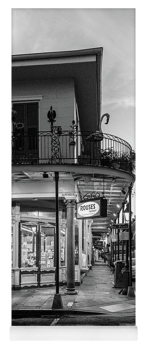 Chrystal Mimbs Yoga Mat featuring the photograph Sunrise At Rouses Market In Black and White by Greg and Chrystal Mimbs