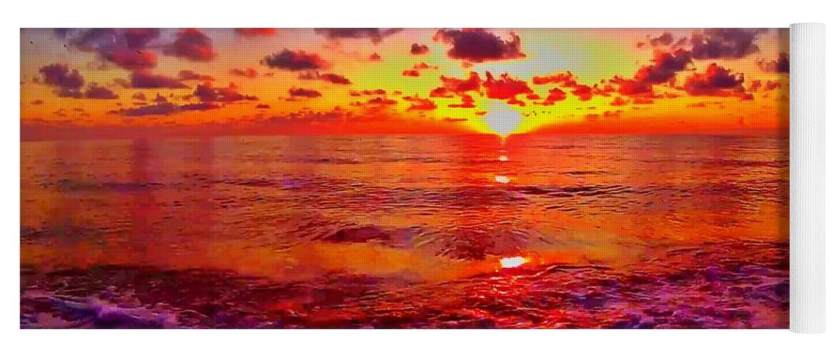 Sunrise Yoga Mat featuring the photograph Sunrise Beach 1049 by Rip Read