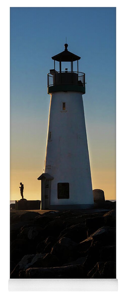 Santa Cruz Yoga Mat featuring the photograph Sunrise Bliss Walton Lighthouse Santa Cruz by Gary Geddes