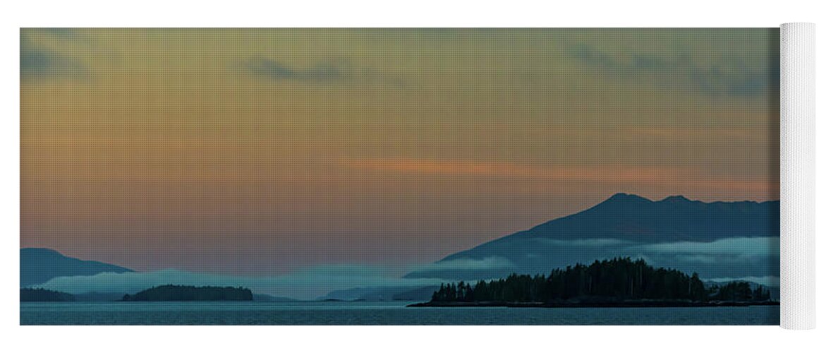 Alaska Yoga Mat featuring the photograph Sunrise Colors in the Inside Passage by Nancy Gleason