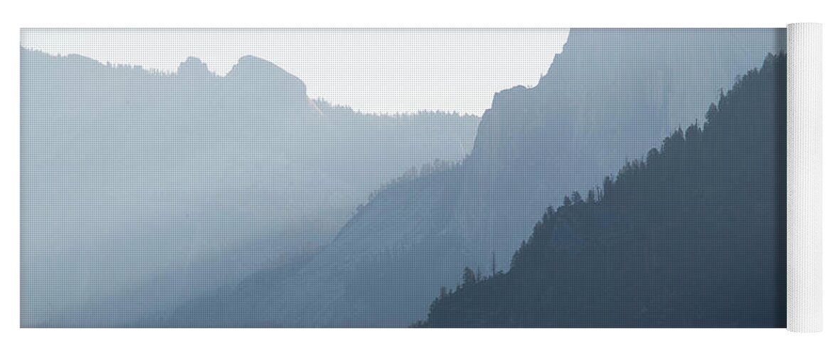 #mist #nature #fog #landscape #photography #naturephotography #unrise Yoga Mat featuring the photograph Sunrise in Yosemite by Karen Cox
