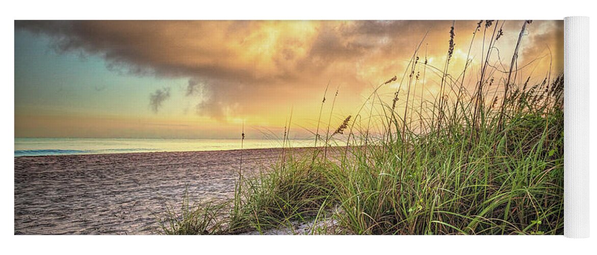 Beach Yoga Mat featuring the photograph Sunrise Light over the Dunes by Debra and Dave Vanderlaan