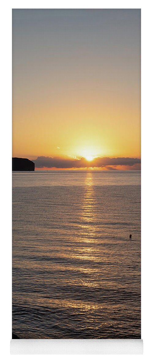 Sunrise Yoga Mat featuring the photograph Sunrise on the Mediterranean coast in Spain by Adriana Mueller