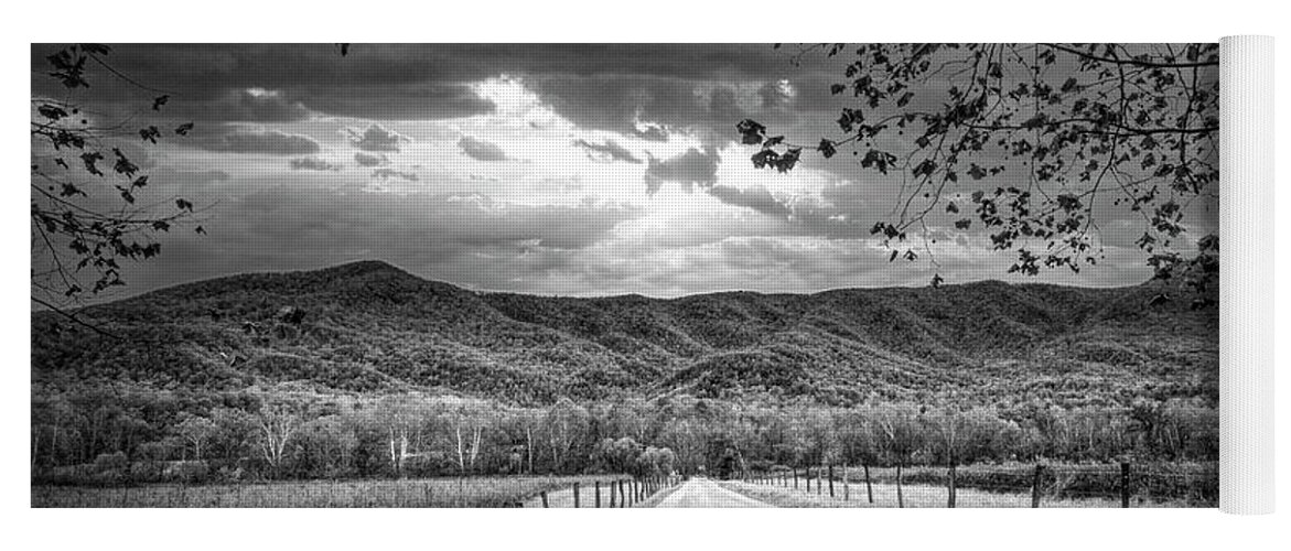 Cades Yoga Mat featuring the photograph Sunrise over Sparks Lane Black and White by Debra and Dave Vanderlaan
