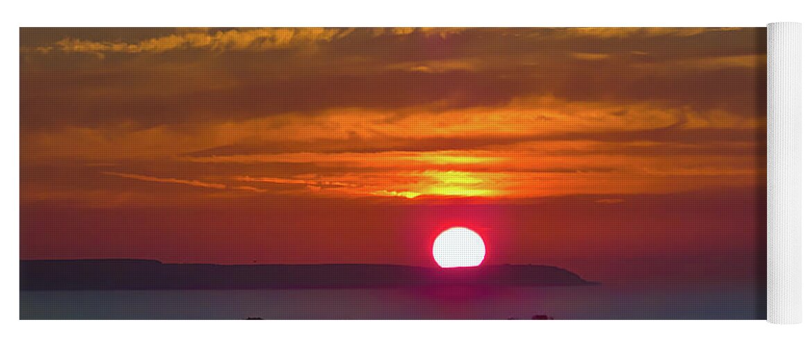 Sunrise Yoga Mat featuring the photograph Sunrise over Worth Matravers by Alan Ackroyd