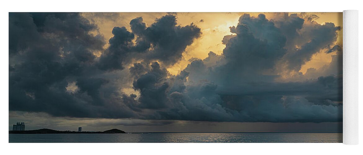 _earthscapes Yoga Mat featuring the photograph Sunrise Storm Clouds Mazatlan Mexico by Tommy Farnsworth